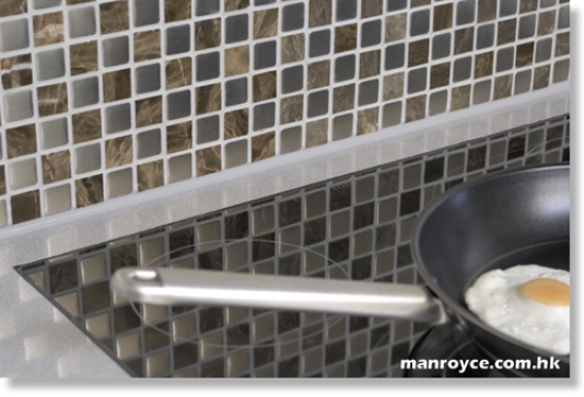 kichen backsplash with metal mosaics 3