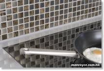 kichen backsplash with metal mosaics 3